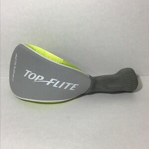 Top Flite Driver Golf Club Headcover Grey Neon Yellow Sock Protection